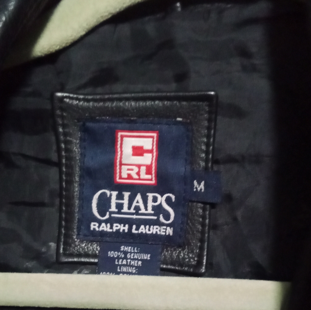 Ralph Lauren / chaps black leather jacket